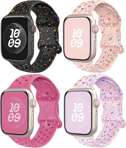 Miniatura 14 de Correas de silicona compatibles con Apple Watch Band de 1.496 in 1.575 in 1.614 in 1.654 in 1.732 in 1.772 in 1.811 in 1.929 in, correa deportiva