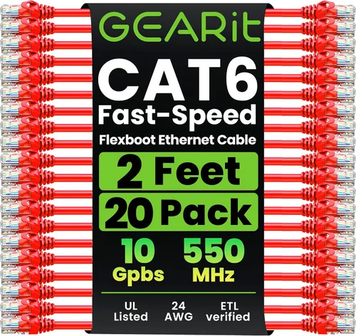 Miniatura 21 de GearIT Paquete de 20 cables de conexión Cat6 de 1 pie, cable Ethernet Cat 6 sin enganches, flexible y suave, serie Preimum, color azul