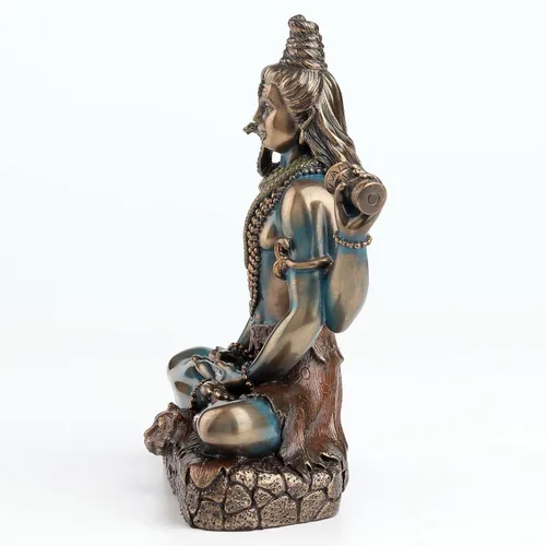 Miniatura 8 de Veronese Design Lord Shiva in Lotus Pose Hindu God Destroyer of Evil - Estatua de resina de 6.2 pulgadas de alto, acabado en bronce