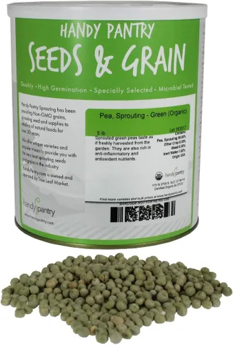 Semilla de germinación de guisantes verdes – Marca de 5 libras – Guisante verde para brotes, plantación de jardín, cocina, sopa, almacenamiento de