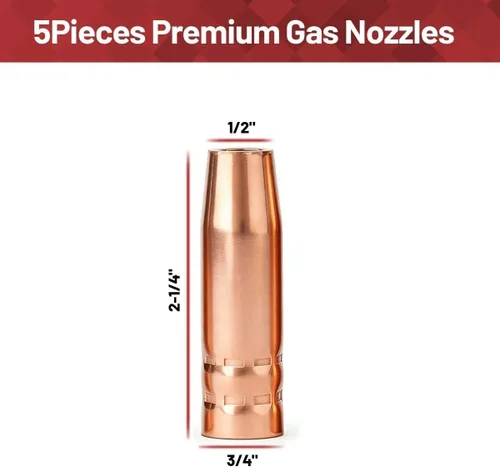 Miniatura 3 de 5PK MIG Boquilla de gas de soldadura 21-50 1/2" para Lincoln Magnum 100L K530 Series & Century & Tweco Mini/#1 Pistola de soldadura