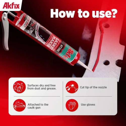 Miniatura 3 de Akfix HT300 - Fabricante de juntas de silicona de alta temperatura (2 x 10.1 onzas líquidas), sellador de juntas RTV rojo, sellador de silicona