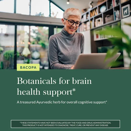 Miniatura 5 de Gaia Herbs Bacopa - Suplemento de hierbas de apoyo cerebral y cognitivo - Hecho con Bacopa Monnieri para ayudar a mantener una mente próspera* - 60