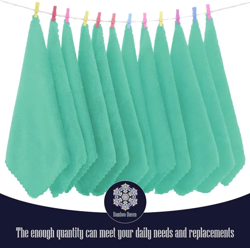 Miniatura 3 de Paquete de 16 toallitas para bebé - 10x10 pulgadas, vellón de coral - Paños de lavado extra absorbentes y suaves para recién nacidos, bebés y niños