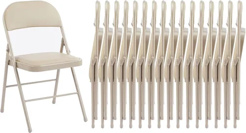 Miniatura 14 de Sweetcrispy Paquete de 4 sillas plegables de plástico para 330 libras, portátiles, metal resistente, fáciles de usar, almacenar, cómodas, para Gris