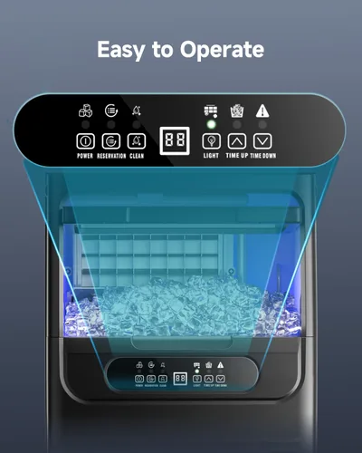 Miniatura 4 de EUHOMY Máquina comercial para hacer hielo, 80 libras/24 horas, 36 cubitos de hielo en 8-12 minutos, máquina de hielo debajo del mostrador con filtro