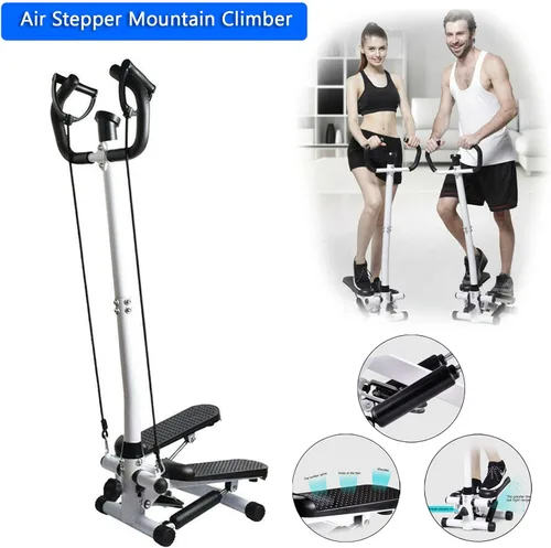 Miniatura 4 de MAD HORNETS Fitness Entrenamiento Ejercicio Escalera de aire Máquina de pasos Equipo cardiovascular con barra de manija, monitor LCD multifunción