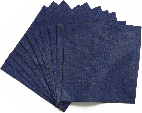 Miniatura 22 de Solino Home Servilletas de cóctel de lino negro Chambray de 6 x 6 pulgadas, servilletas de tela de lino 100% puro, juego de 12 servilletas cuadradas
