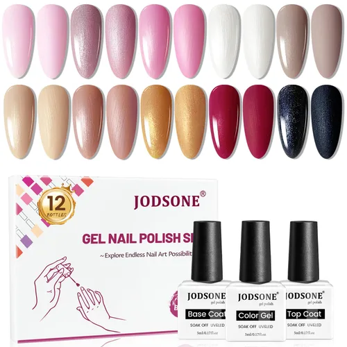 Miniatura 13 de JODSONE - Juego de 100 esmaltes de uñas de gel (5 ml cada uno) con capa base que no se limpia, capa de base que se borra y capa superior mate