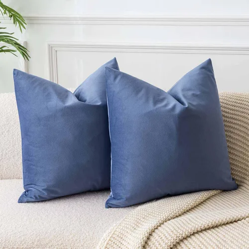 Miniatura 113 de Juspurbet - Juego de 2 fundas decorativas de terciopelo para cojines, fundas suaves para sofá, cama o sillón con cremallera oculta, para sala