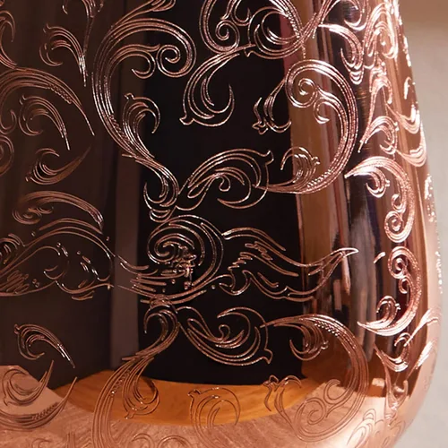 Miniatura 2 de Sky Fish Copas de Vino de Acero Inoxidable Sin Tallo con Grabado, de 18 oz Chapado en Cobre, Juego de 4