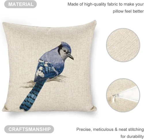 Miniatura 5 de Golddfinch - Funda de almohada de lino de 18 x 18 pulgadas, funda de cojín decorativa de doble cara para sofá, cama, silla y automóvil