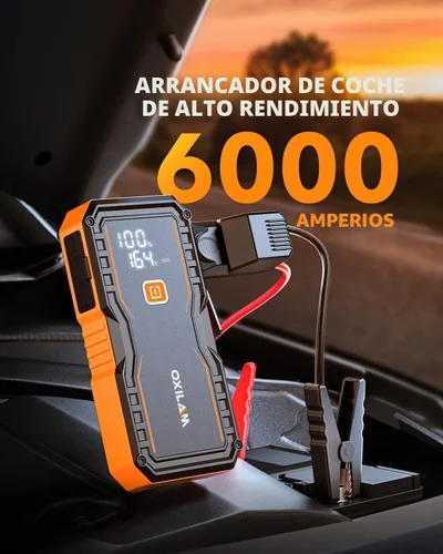Miniatura 2 de OXILAM Arrancador 6000A para Todo Gas/12L Diésel, Arrancador de Batería de Coche Portátil, Caja de Arranque de Litio de 12V con Cables de Arranque