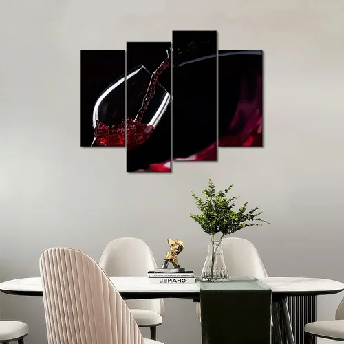 Miniatura 6 de First Wall Art - Pintura de cuadros de vino tinto en el vaso, fotos de pinturas de comidas en loca para regalo de decoración para el hogar