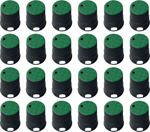 Miniatura 10 de 12 juegos de cajas de válvulas de PP duraderas antideslizantes circulares de 6 pulgadas para aspersores, caja de riego redonda de plástico con tapa