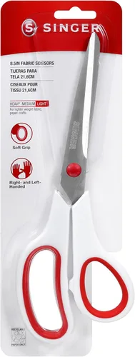 Miniatura 8 de SINGER Tijeras de tela con agarre cómodo, paquete de 1, rojo y blanco