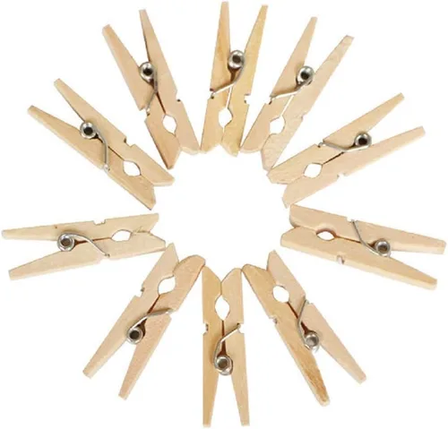 Miniatura 2 de Mini alfileres de madera natural, alfiler de papel fotográfico, clips de manualidades para el hogar, escuela, manualidades, decoración, pantalla