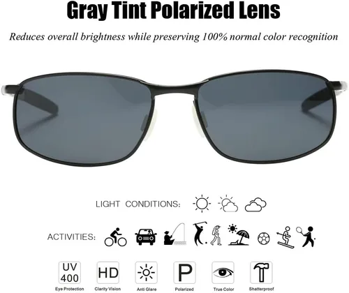 Miniatura 2 de ZHILE 8-base gafas de sol polarizadas con marco de metal, curvas, para hombre