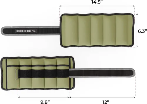 Miniatura 7 de Nordic Lifting - Pesas ajustables de tobillo para mujeres y hombres – 1 par (2–10 libras) Pesas de muñeca, brazo y pierna para gimnasio, yoga