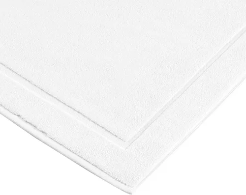 Miniatura 5 de Hammam Linen - Tapetes de baño, 21 x 34 pulgadas, paquete de 2, 100% algodón hilado en anillo, diseño de bandas, altamente absorbentes, lavables a