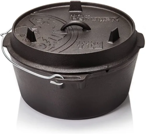 Miniatura 8 de Petromax Horno holandés de hierro fundido para cocinar u hornear al aire libre sobre una fogata o en la cocina del hogar, los utensilios de cocina
