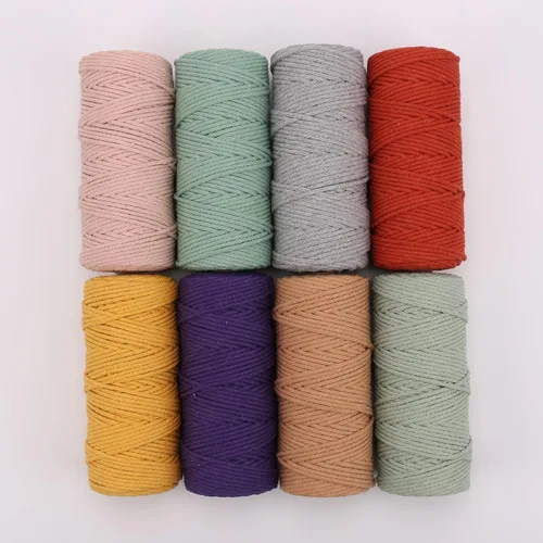 Miniatura 6 de Cuerda de Macramé Gris Claro 3mm x 109 Yardas, Cuerda de Algodón de Colores Cuerda para Manualidades Cuerda de Algodón Colorida para Colgar