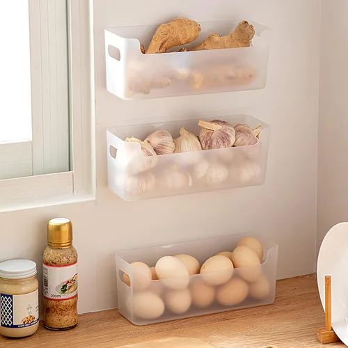 Miniatura 3 de 2 piezas Organizador para puerta de gabinete de cocina, almacenamiento adhesivo en la puerta interior del gabinete, estante de almacenamiento debajo