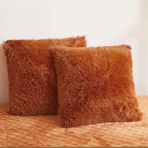 Miniatura 46 de LIFEREVO Paquete de 2 fundas de almohada de piel sintética esponjosa, fundas de almohada cuadradas de 18 x 18 pulgadas, fundas de almohada Blanco