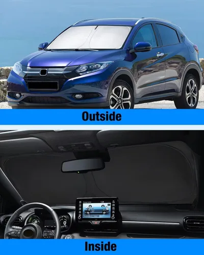 Miniatura 7 de Neverland Cubierta para parabrisas de automóvil, tela Oxford con revestimiento plateado de alta calidad, diseño plegable, protección UV para Honda
