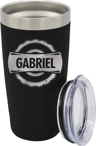 My Personal Memories Vaso de acero inoxidable de doble pared con aislamiento personalizado de 20 onzas, con monograma y grabado (negro)