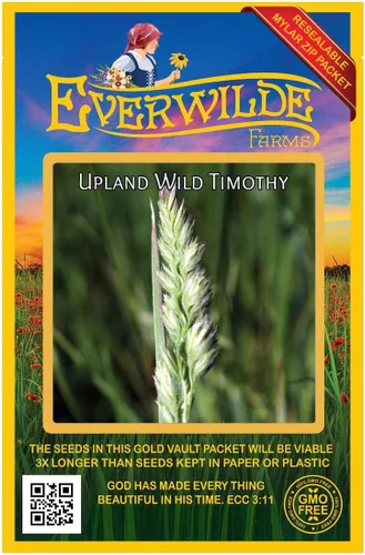 Everwilde Farms - 1000 semillas de hierba nativa Timothy silvestre Upland - Paquete de semillas Gold Vault