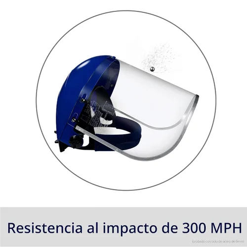 Miniatura 5 de Blue Eagle Protector facial de seguridad resistente a los impactos de cara completa (B1BL+FC48) Transparente Visera de policarbonato de grado