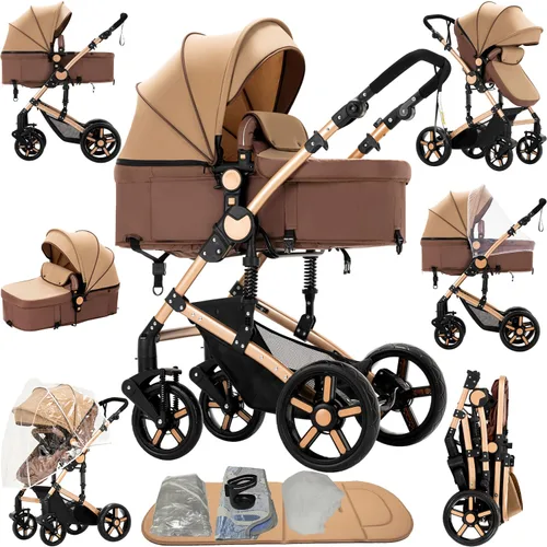 Miniatura 12 de Cochecito de bebé 2 en 1, cochecito convertible, cochecito de bebé estándar reversible, cochecito de bebé portátil, carriola para bebé, silla de 2