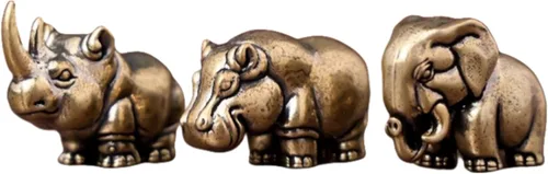 Miniatura 8 de Estatua de elefante en miniatura de latón macizo, figura decorativa de animales de latón, símbolo de buena suerte, regalo ideal de colección, 2.05 x
