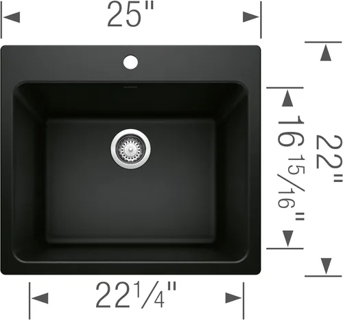 Miniatura 2 de BLANCO BU-442924 LIVEN SILGRANIT Fregadero de lavandería de doble montaje, 25 pulgadas de largo x 22 pulgadas de ancho, con grifo desplegable ARTONA
