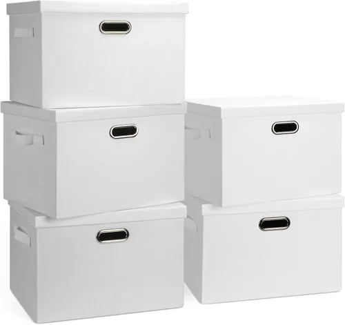 Miniatura 32 de Graciadeco Contenedores de almacenamiento plegables grandes de 17 pulgadas y 36 cuartos de galón con tapas, paquete de 3 cajas de almacenamiento