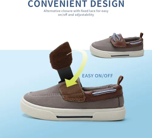 Miniatura 5 de tombik Zapatos náuticos para niños y niñas, tenis de lona para niños pequeños (niños pequeños)