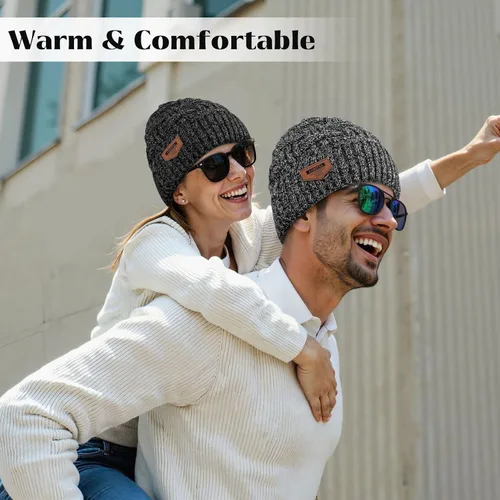 Miniatura 89 de Loritta Gorro de invierno cálido de punto grueso y holgado para hombre