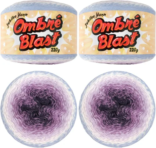 Miniatura 64 de JubileeYarn Hilo Ombré Blast - 220g/pastel Algodón Peso Bebé - Cripta de Hielo - 1 Pastel 119 Cripta de hielo
