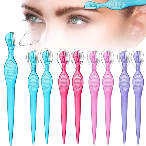 Honoson 8 piezas de maquinilla de afeitar de cejas para mujer, afeitadora de cara pequeña, recortadora de depilación facial, moldeador de cejas con