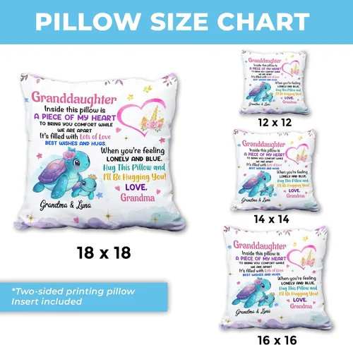 Miniatura 3 de Hyturtle Almohada Personalizada para Nieta (Inserto Incluido) Regalos de Abuela - Regalos de Cumpleaños y Graduación para Nieta - Almohada de Sofá