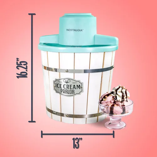 Miniatura 8 de Nostalgia Máquina Eléctrica de Helados – Estilo Salón, Máquina de Helado Suave a la Antigua Hace Yogur Congelado o Gelato en Minutos - Divertido