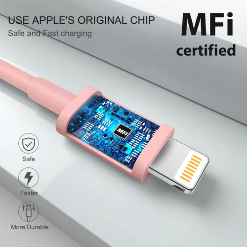 Miniatura 4 de Paquete de 4 cables de carga para iPhone de 6 pies de largo, USB a Lightning, USB 2.4A, cable de carga rápida para iPhone 14/13/12/11 Pro/11/XS