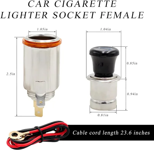 Miniatura 2 de Encendedor de Coche Yourkar, Enchufe de Encendedor de Cigarrillos DC 12V para Auto, Encendedor de Cigarrillos con Cable para la mayoría de Coches, 1