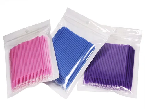 Miniatura 5 de Mini Skater Paquete de 100 microaplicadores dentales de 0.098 pulgadas de diámetro de la cabeza, flexibles, para extensiones de pestañas orales, uso