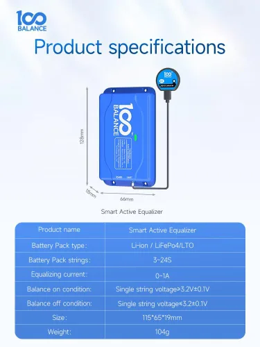 Miniatura 2 de 100Balance 4S 1A Equalizador Activo Inteligente Equalizador Equalizador para Lifepo4 LFP/Lipo Li-on Batería de Litio Grupo BMS Tablero