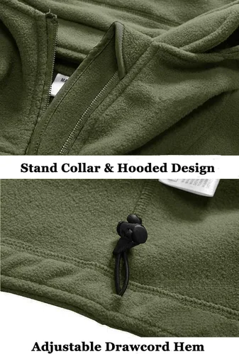 Miniatura 6 de BIYLACLESEN Chaquetas tácticas de forro polar Softshell para hombre con cremallera completa