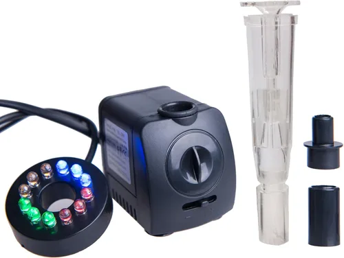 Miniatura 7 de Lewisia Bomba de agua sumergible con cabezal rociador de hongos de cristal, anillo de fuente de 12 LED, cable de 6 pies con certificación UL, ideal
