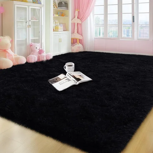Miniatura 19 de qulint Alfombras de área de 5 x 7 pies para sala de estar, alfombra suave y esponjosa para dormitorio, alfombra de habitación de niños grandes, Gris