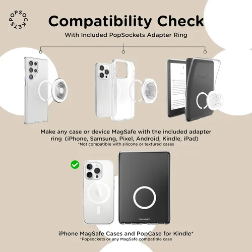 Miniatura 6 de PopSockets Agarre para Teléfono para MagSafe con Soporte, Soporte Magnético, Parte Superior Intercambiable, Sujeción Segura para Fundas MagSafe